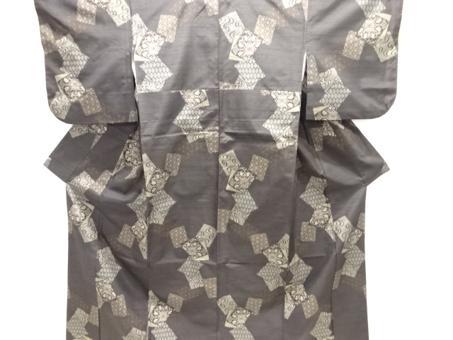 色紙模様織り出し手織り紬着物